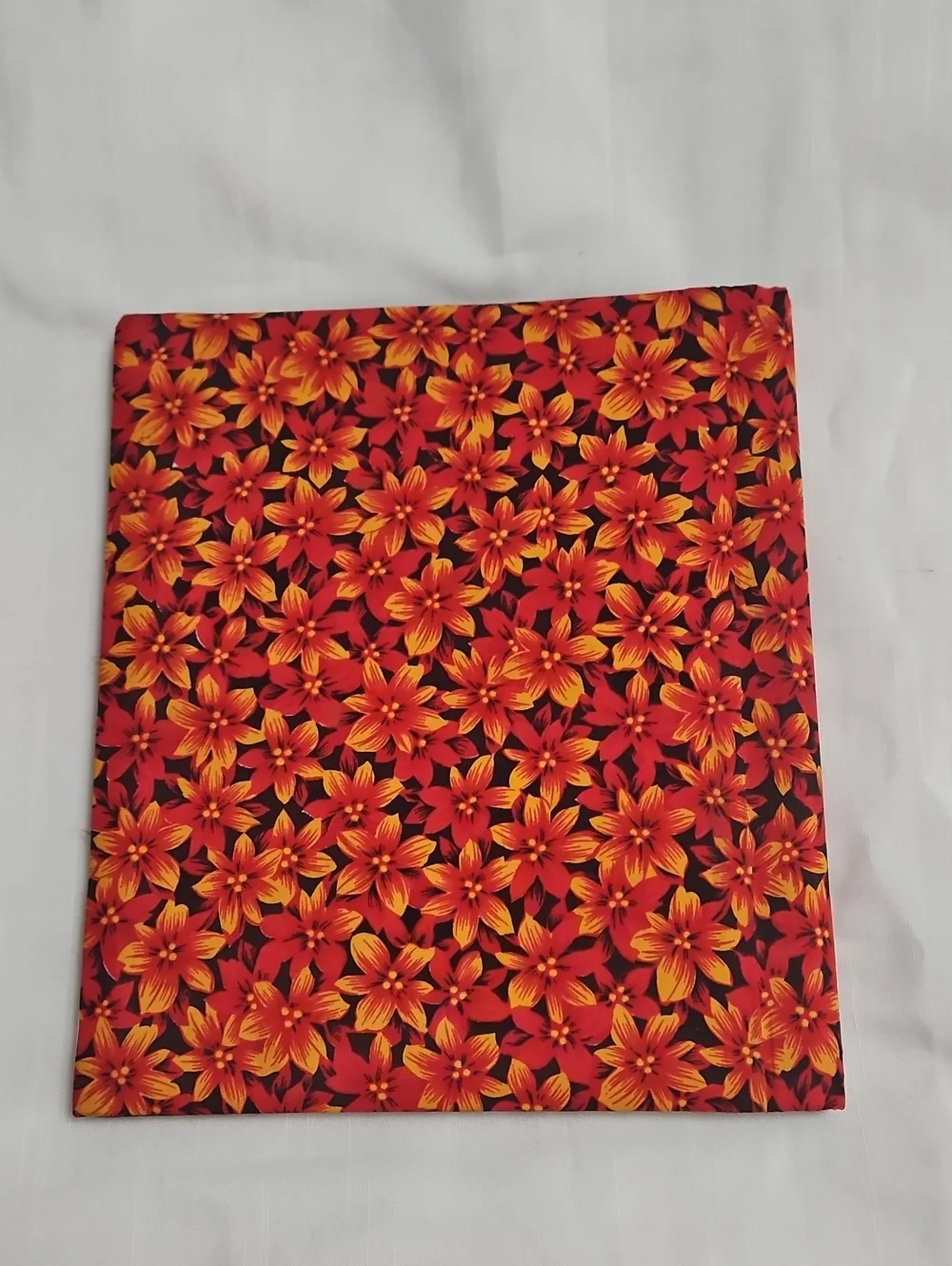 Vintage Red Floral Fabric Photo Album Scrap Book Spiral Bound Groovy